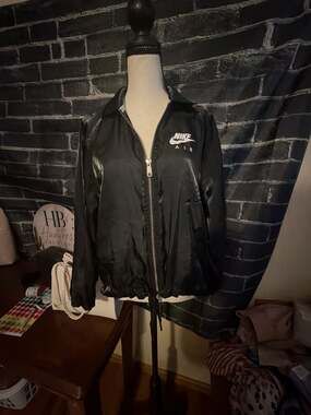 Nike Women's Black Air Sheen Transparent Jacket Size M